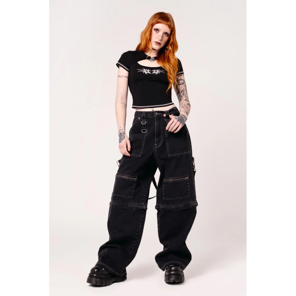 Hell Bunny - Sid X Jeans Wide leg trousers - Black